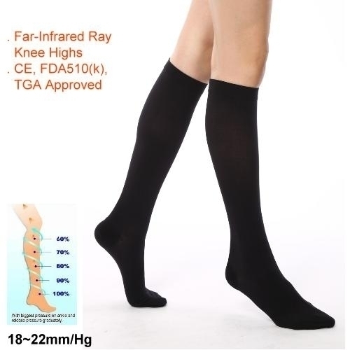 (Far Infrared Ray) 18-22mmHg Compression Knee High Stockings ...